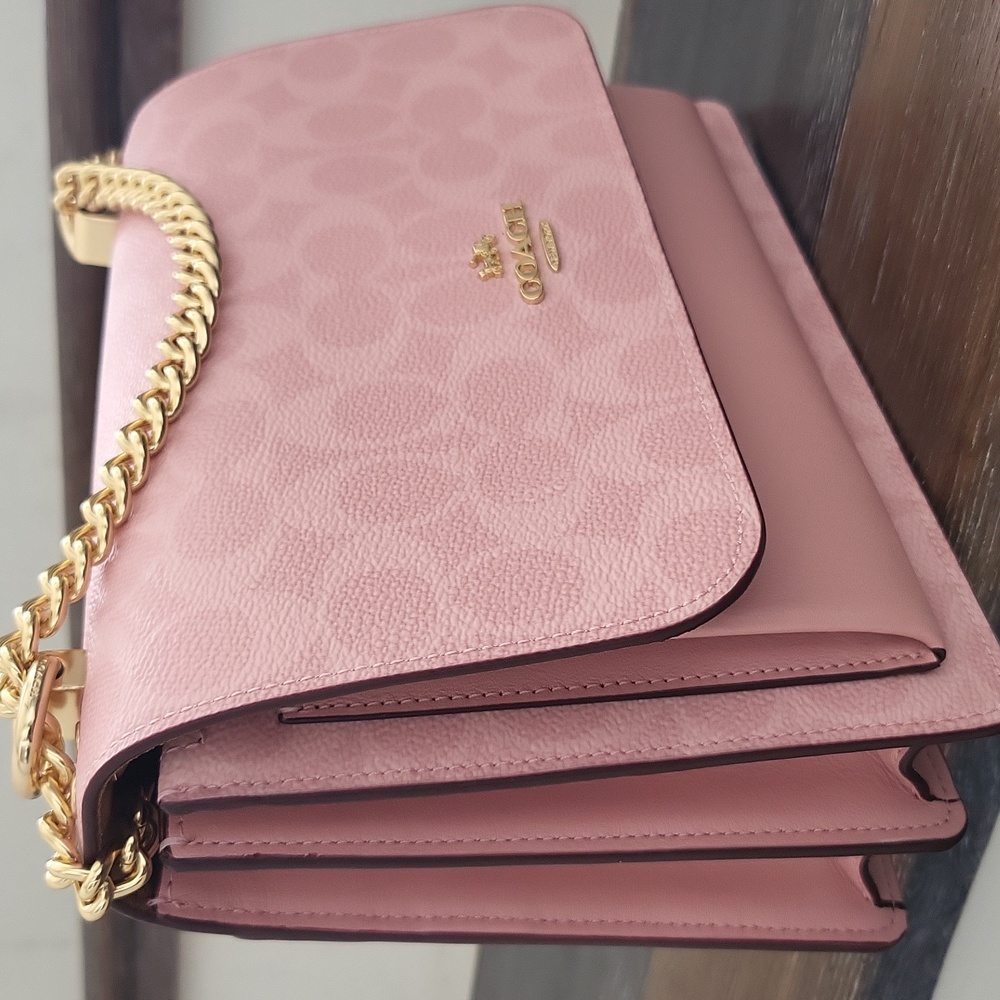 New! Limited Edition Coach Pink Klare Crossbody In Signature Canvas - Picture 7 of 11